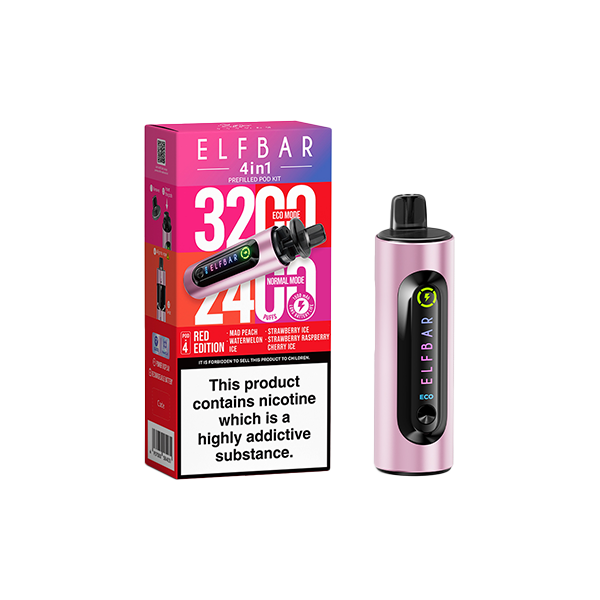 20mg Elf Bar 4 in 1 Pod Vape Kit 3200 Puffs