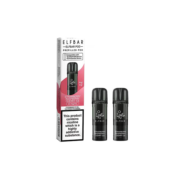 20mg Elf Bar 600 Prefilled Pods 2ml 1200 Puffs - 2 Pcs