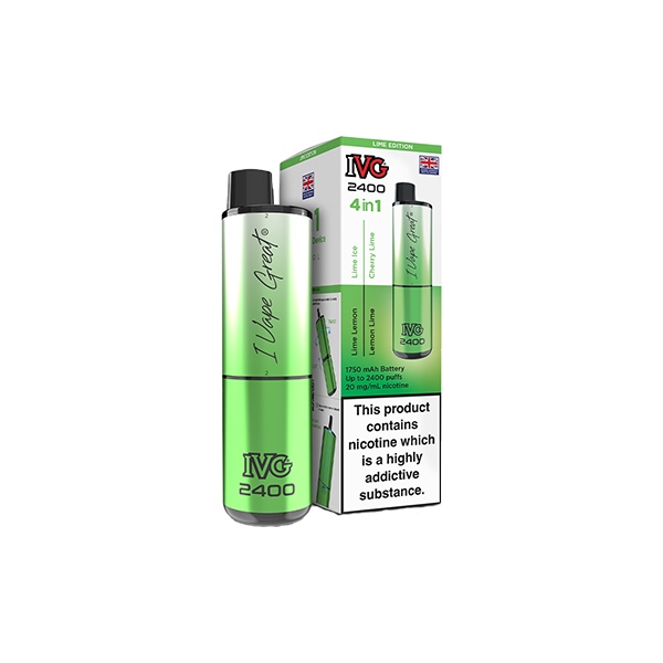 20mg IVG 2400 4 in 1 Multi Edition Rechargeable Pod Vape Kit 2400 Puffs