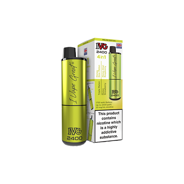 20mg IVG 2400 4 in 1 Multi Edition Rechargeable Pod Vape Kit 2400 Puffs