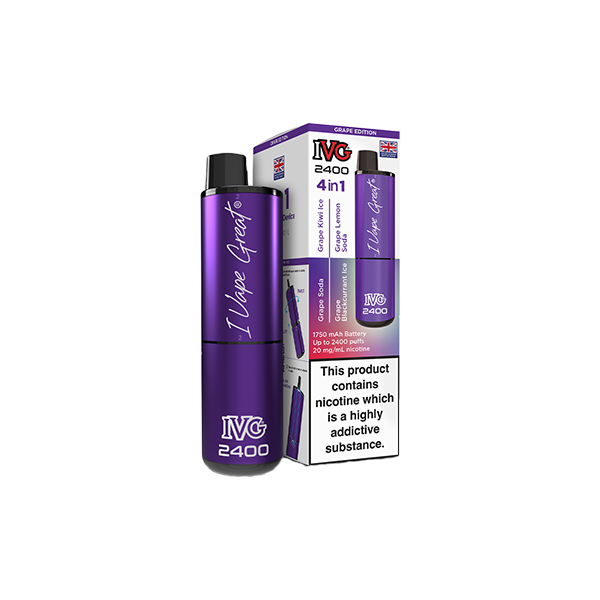 20mg IVG 2400 4 in 1 Multi Edition Rechargeable Pod Vape Kit 2400 Puffs