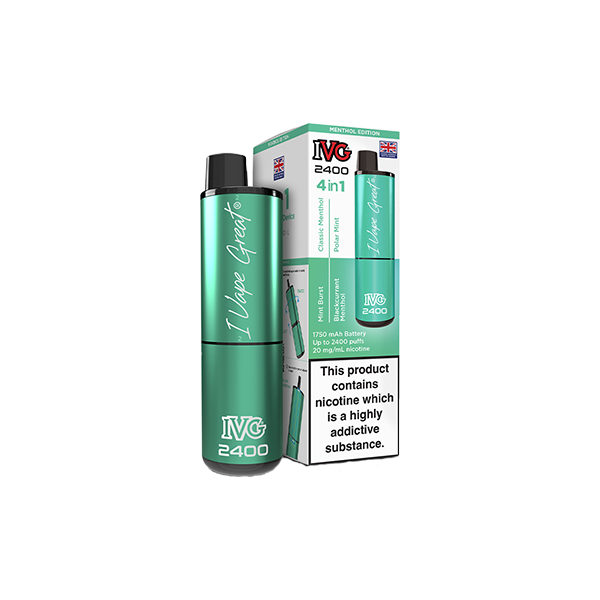 20mg IVG 2400 4 in 1 Multi Edition Rechargeable Pod Vape Kit 2400 Puffs