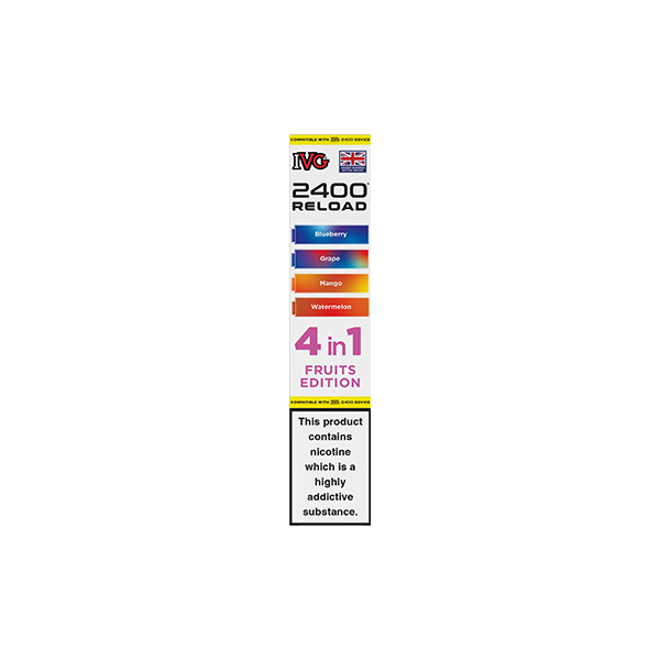 20mg IVG 2400 Reload Multi Edition Prefilled Pods 2ml 2400 Puffs - 4 Pcs