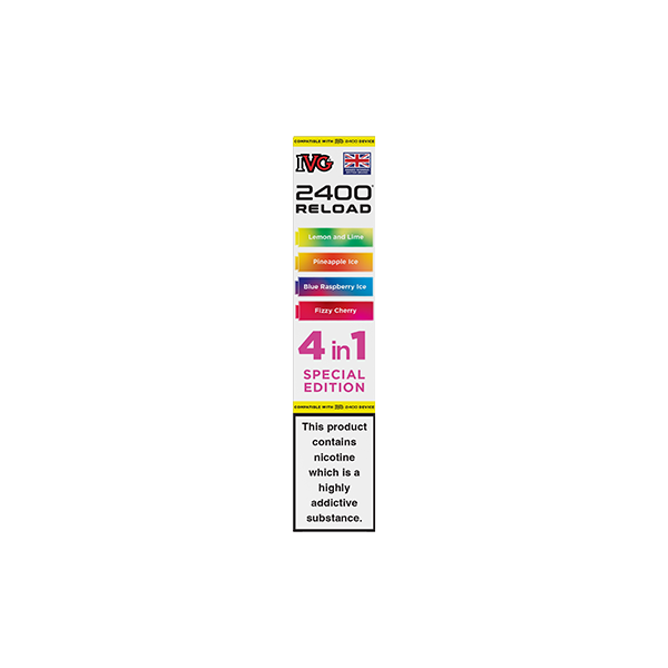 20mg IVG 2400 Reload Multi Edition Prefilled Pods 2ml 2400 Puffs - 4 Pcs