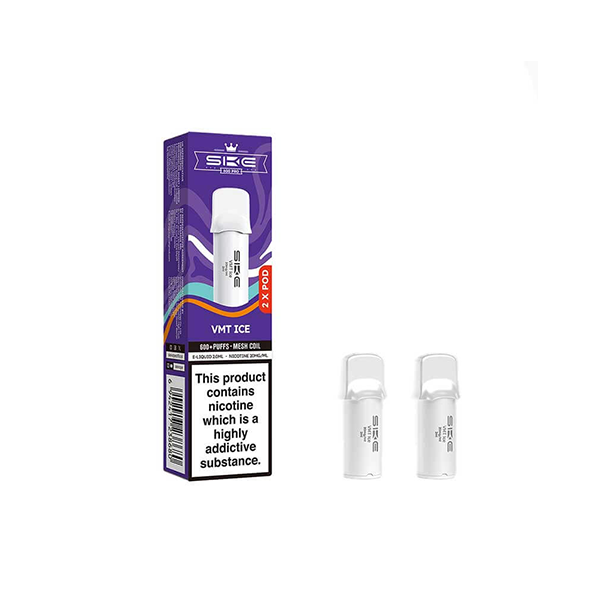 20mg SKE Crystal Pro Replacement Prefilled Pods 2ml 1200 Puffs - 2 Pcs
