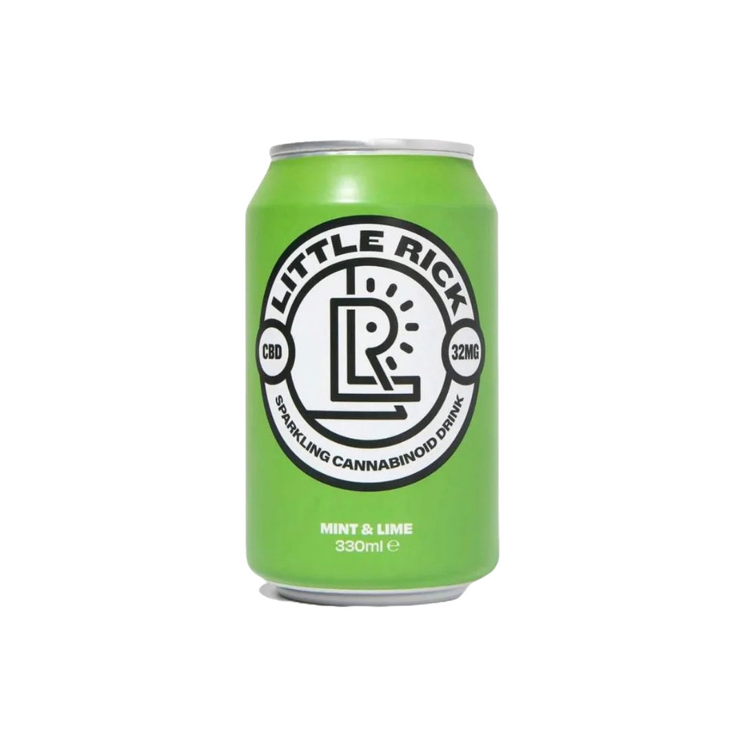 24 x Little Rick 32mg CBD Sparkling 330ml Mint & Lime