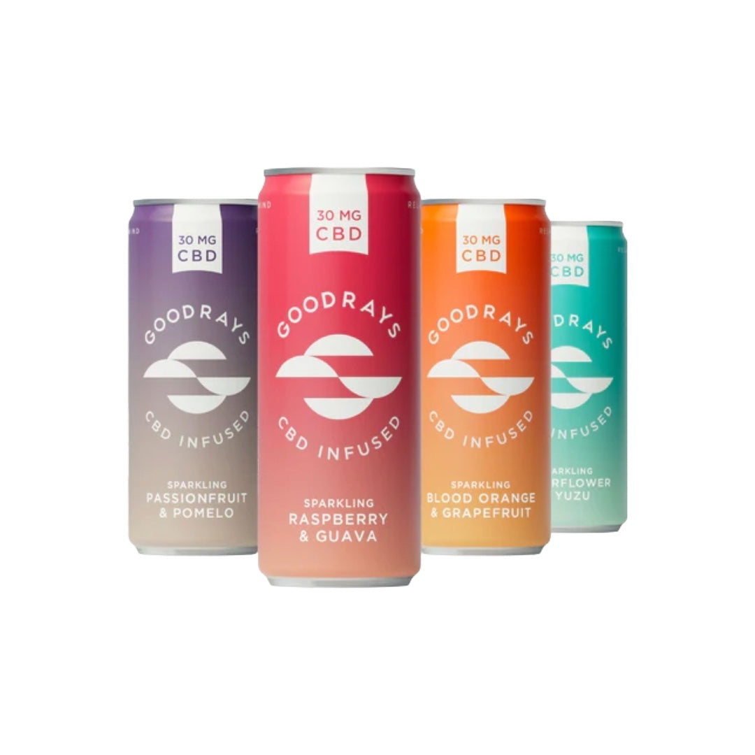 12 x Goodrays 30mg CBD 4 Flavour 250ml Cans