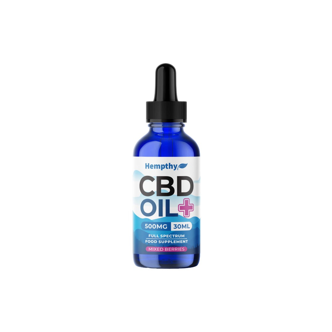 Hempthy 500mg CBD Oil Full Spectrum Food Supplement Mixed Berries - 30ml