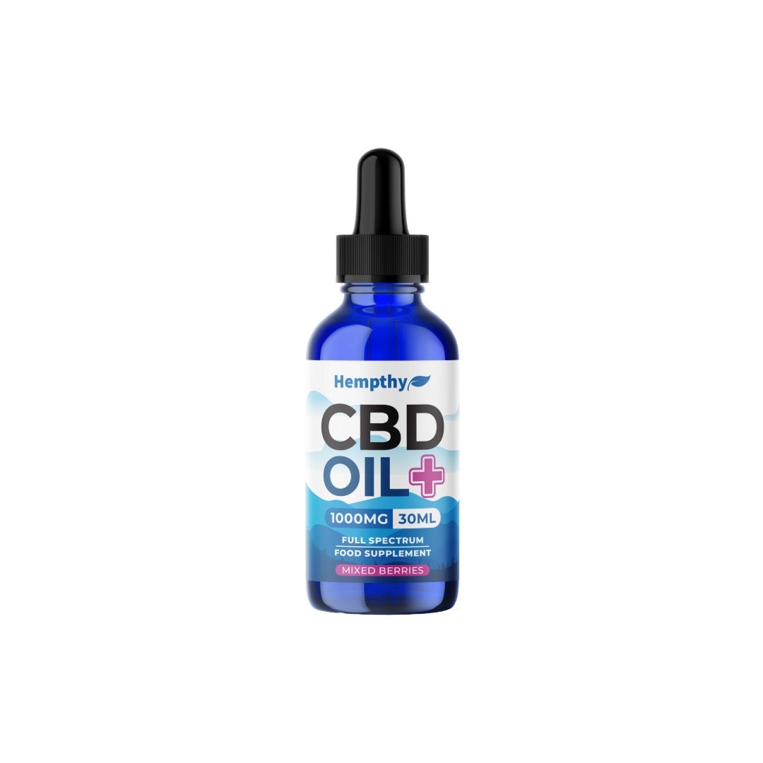 Hempthy 1000mg CBD Oil Full Spectrum Food Supplement Mixed Berries - 30ml