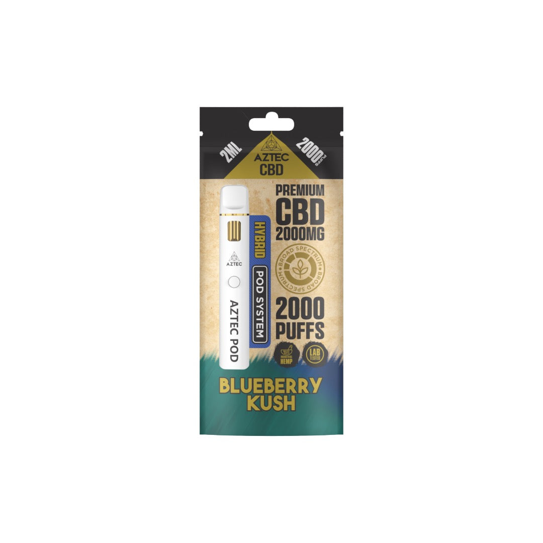 Aztec CBD 2000mg Broad Spectrum Starter Pro Pod Vape Kit 2000 Puffs