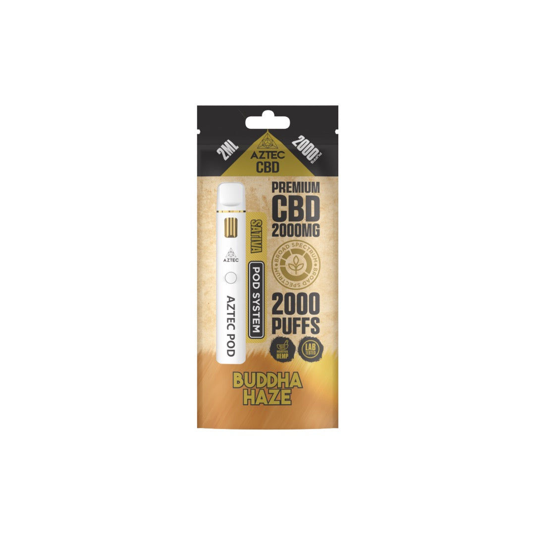 Aztec CBD 2000mg Broad Spectrum Starter Pro Pod Vape Kit 2000 Puffs