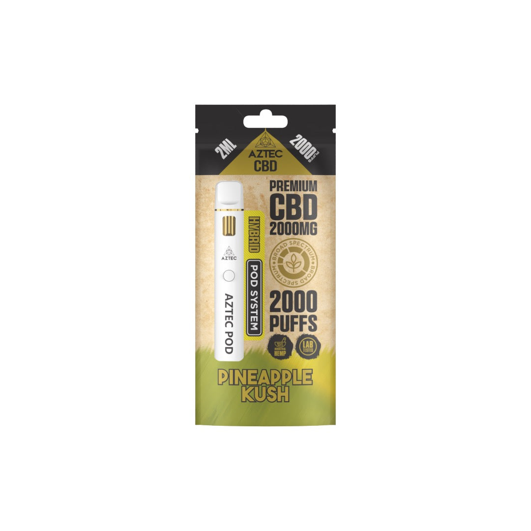 Aztec CBD 2000mg Broad Spectrum Starter Pro Pod Vape Kit 2000 Puffs