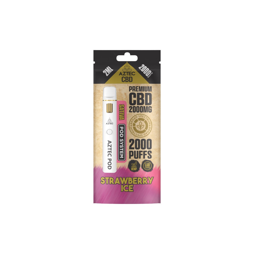 Aztec CBD 2000mg Broad Spectrum Starter Pro Pod Vape Kit 2000 Puffs