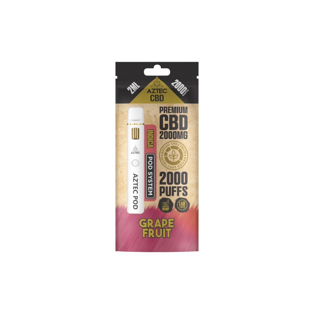 Aztec CBD 2000mg Broad Spectrum Starter Pro Pod Vape Kit 2000 Puffs
