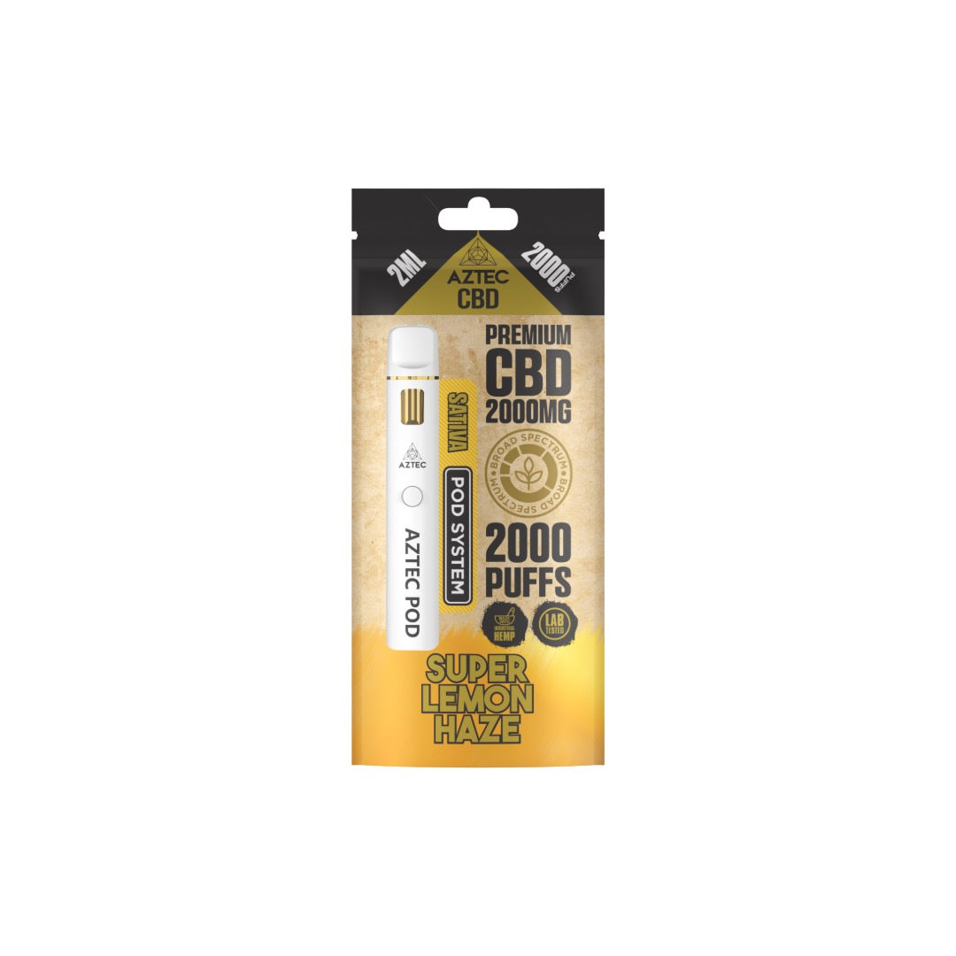 Aztec CBD 2000mg Broad Spectrum Starter Pro Pod Vape Kit 2000 Puffs