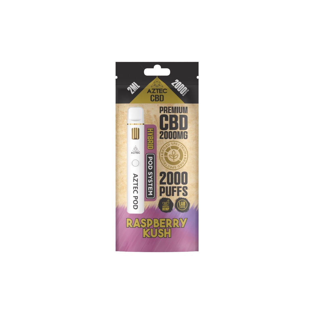 Aztec CBD 2000mg Broad Spectrum Starter Pro Pod Vape Kit 2000 Puffs