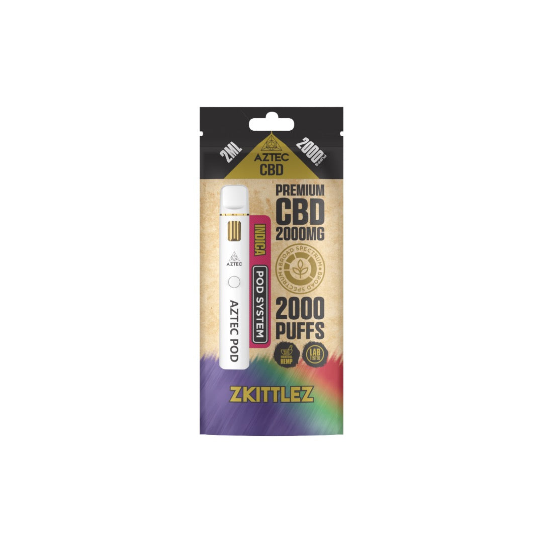 Aztec CBD 2000mg Broad Spectrum Starter Pro Pod Vape Kit 2000 Puffs