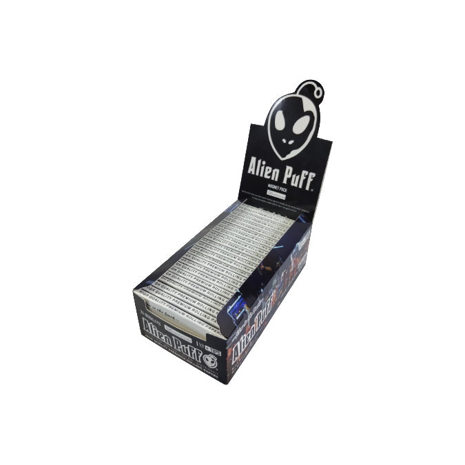 Alien Puff Glow in the Dark 1 1/4 Size Green Rolling Papers & Tips (HP2904)