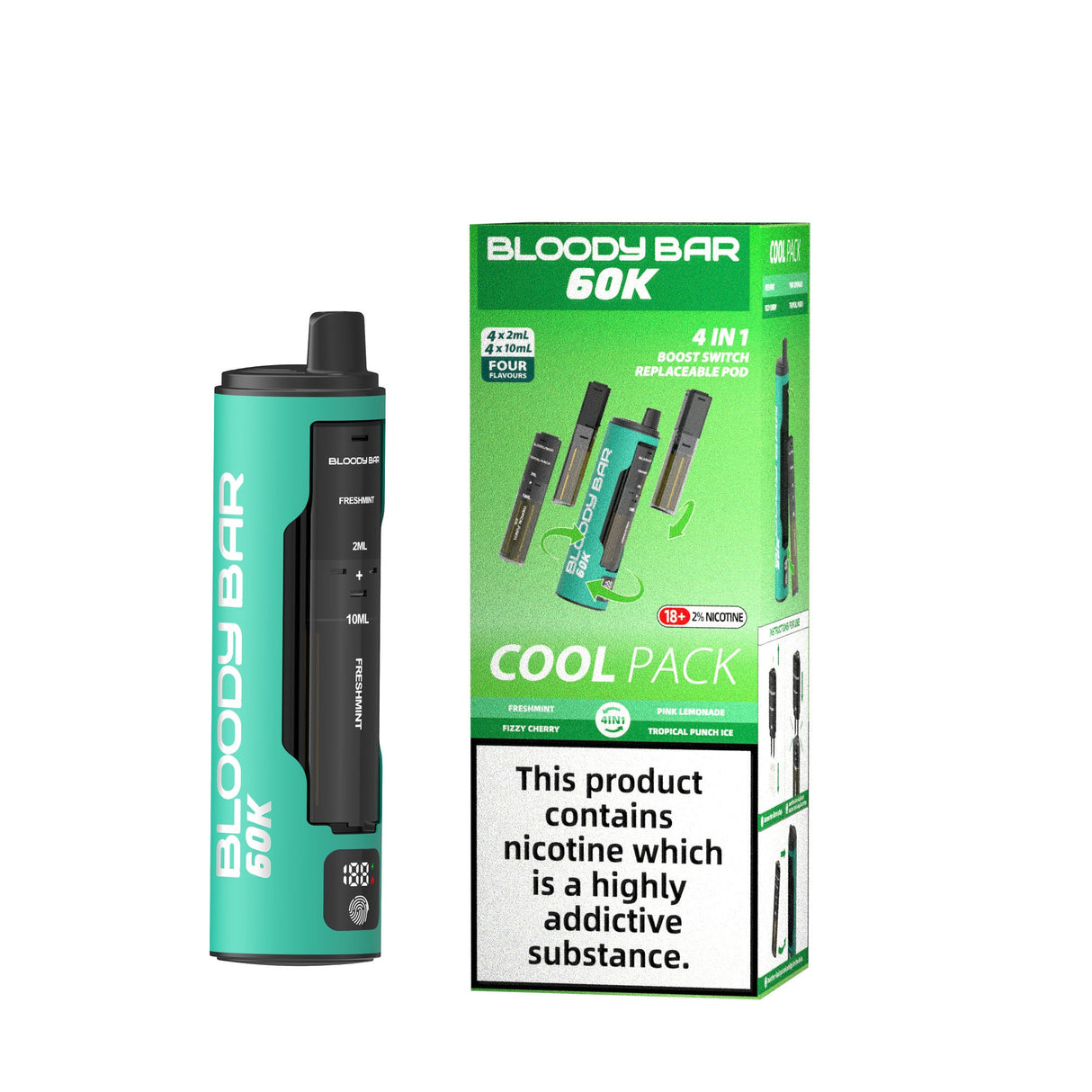 Bloody Bar 60k 4 in 1 Prefilled Pod Vape Kit 60000 Puffs