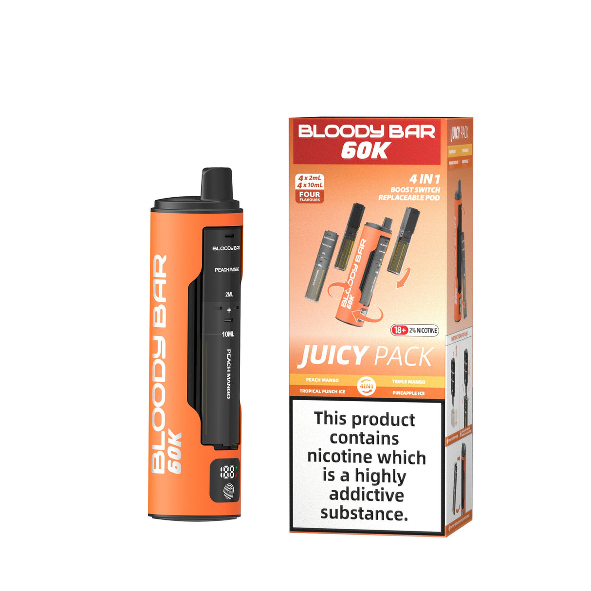 Bloody Bar 60k 4 in 1 Prefilled Pod Vape Kit 60000 Puffs