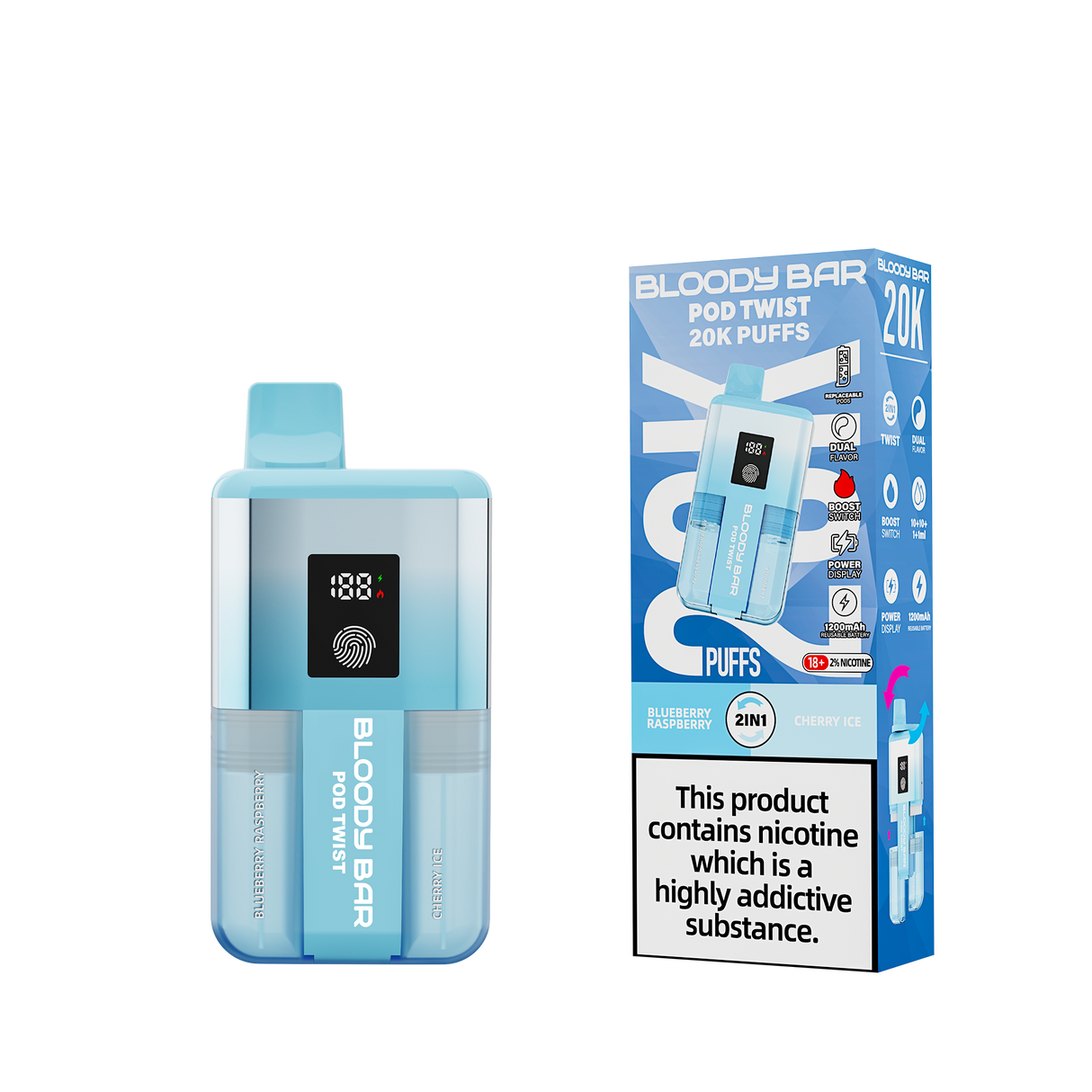 Bloody Bar 20k Twist Prefilled Pod Vape Kit - 20000 Puffs