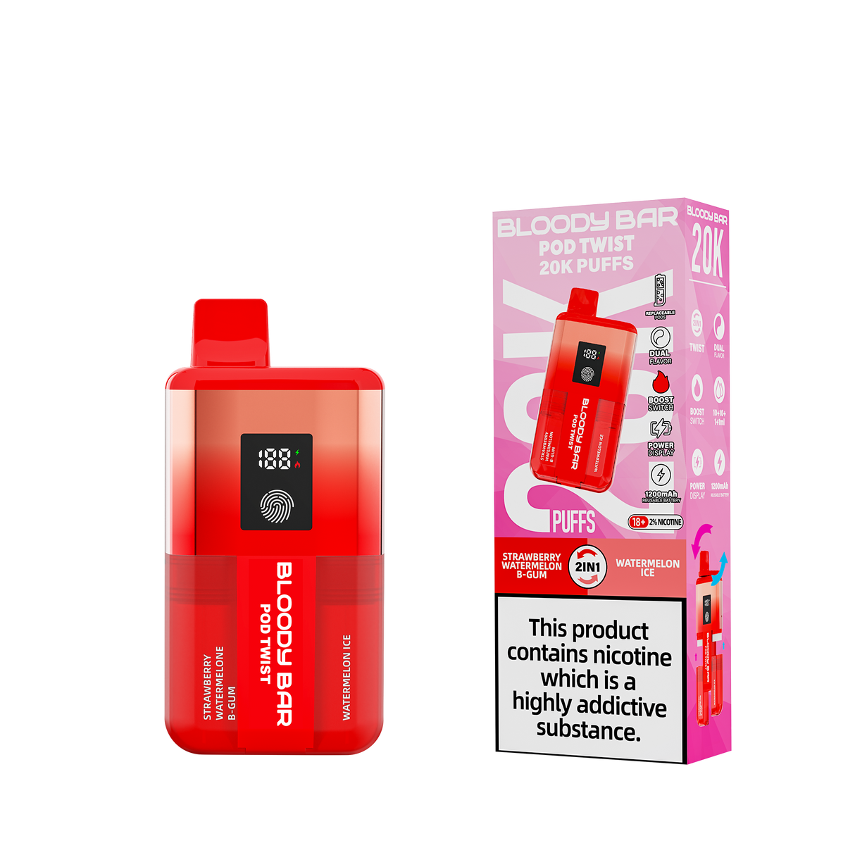 Bloody Bar 20k Twist Prefilled Pod Vape Kit - 20000 Puffs
