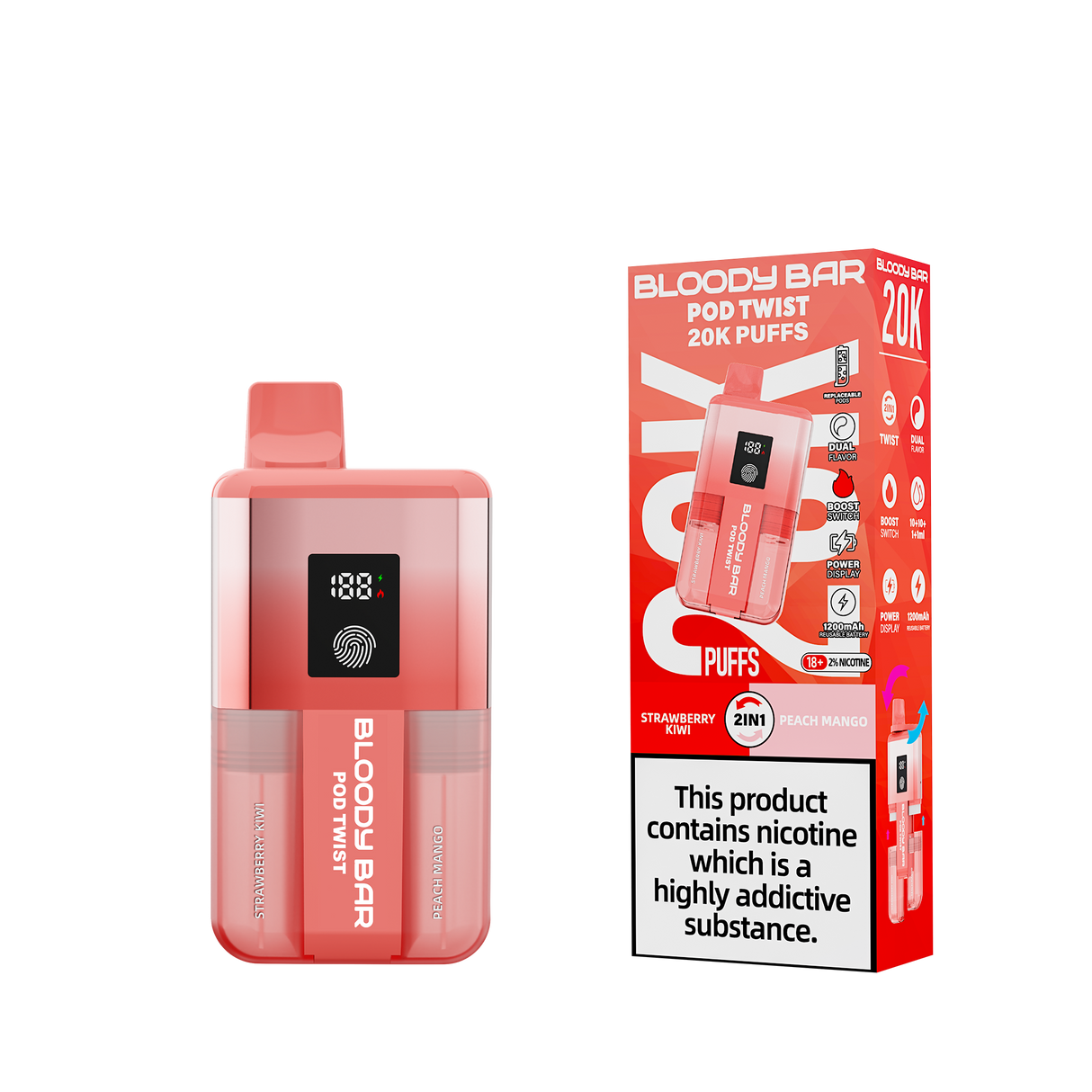 Bloody Bar 20k Twist Prefilled Pod Vape Kit - 20000 Puffs