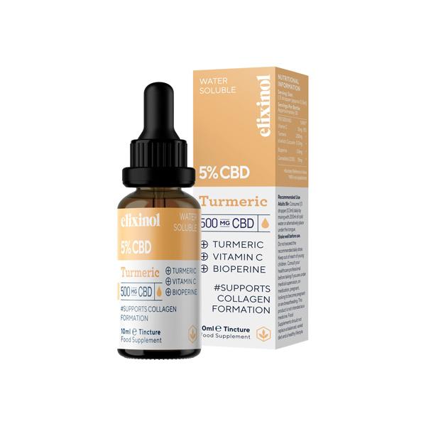 Elixinol 500mg CBD Water Soluble Tincture - Turmeric