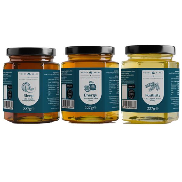 Moods and Bears 500mg CBD Natural Pure Honey 227g