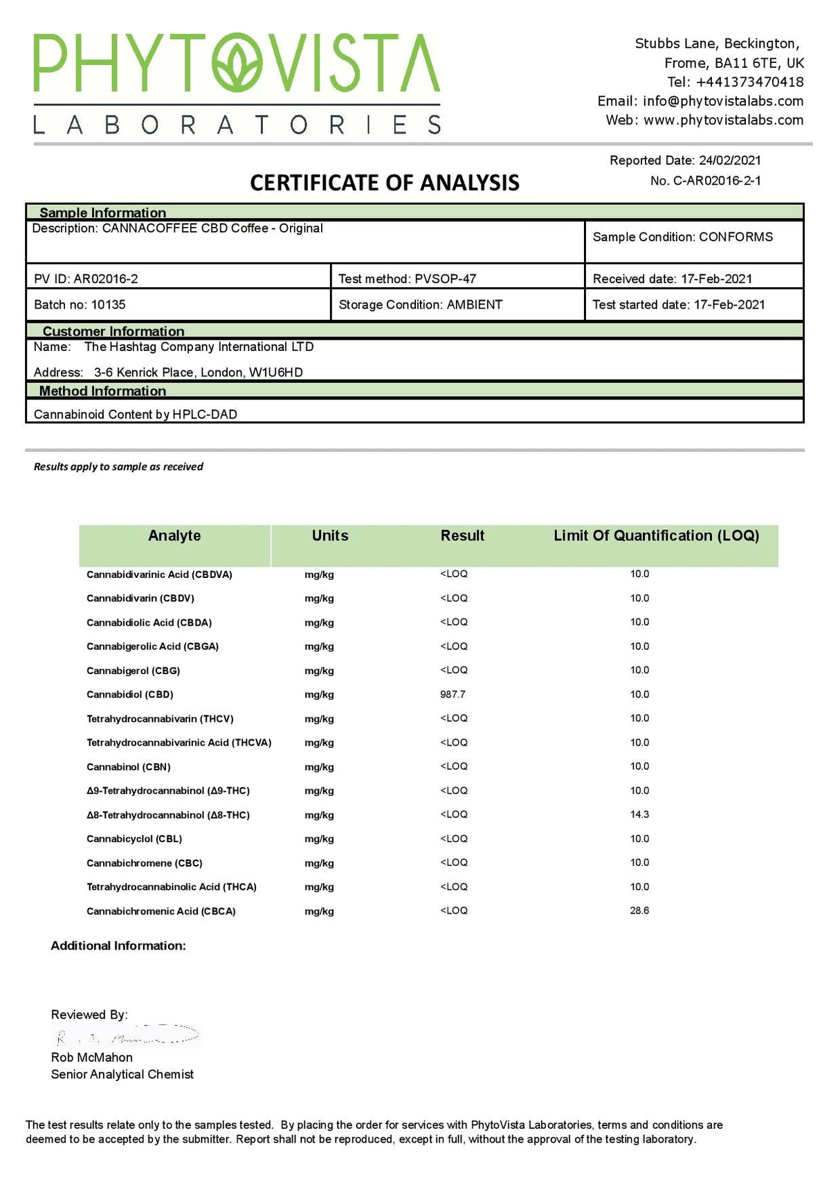 Cannacoffee 40mg CBD Original CBD Coffee Pods