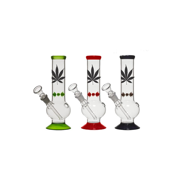 12 x 25cm Small Lead Design Glass Bong - GB42