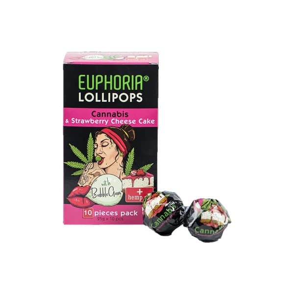 Euphoria Cannabis Lollipops - Cannabis & Strawberry Cheese Cake