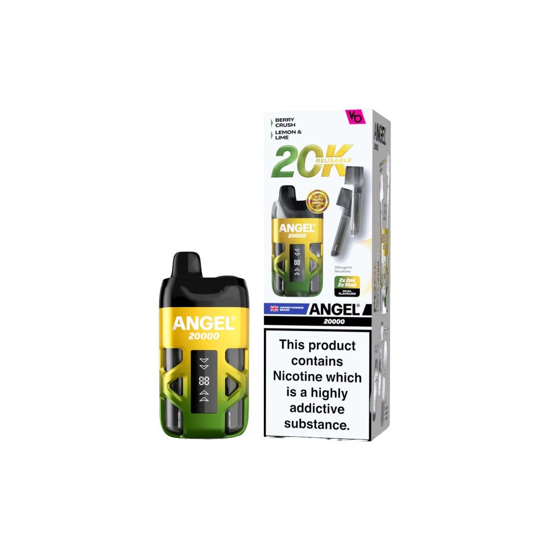 20mg Angel 20000 by Vapes Bars Duel Prefilled Pod Vape Kit 20000 Puffs