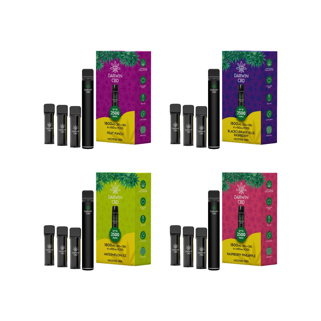 1800mg Darwin CBD 4 in 1 Vape Kit 2500 Puffs