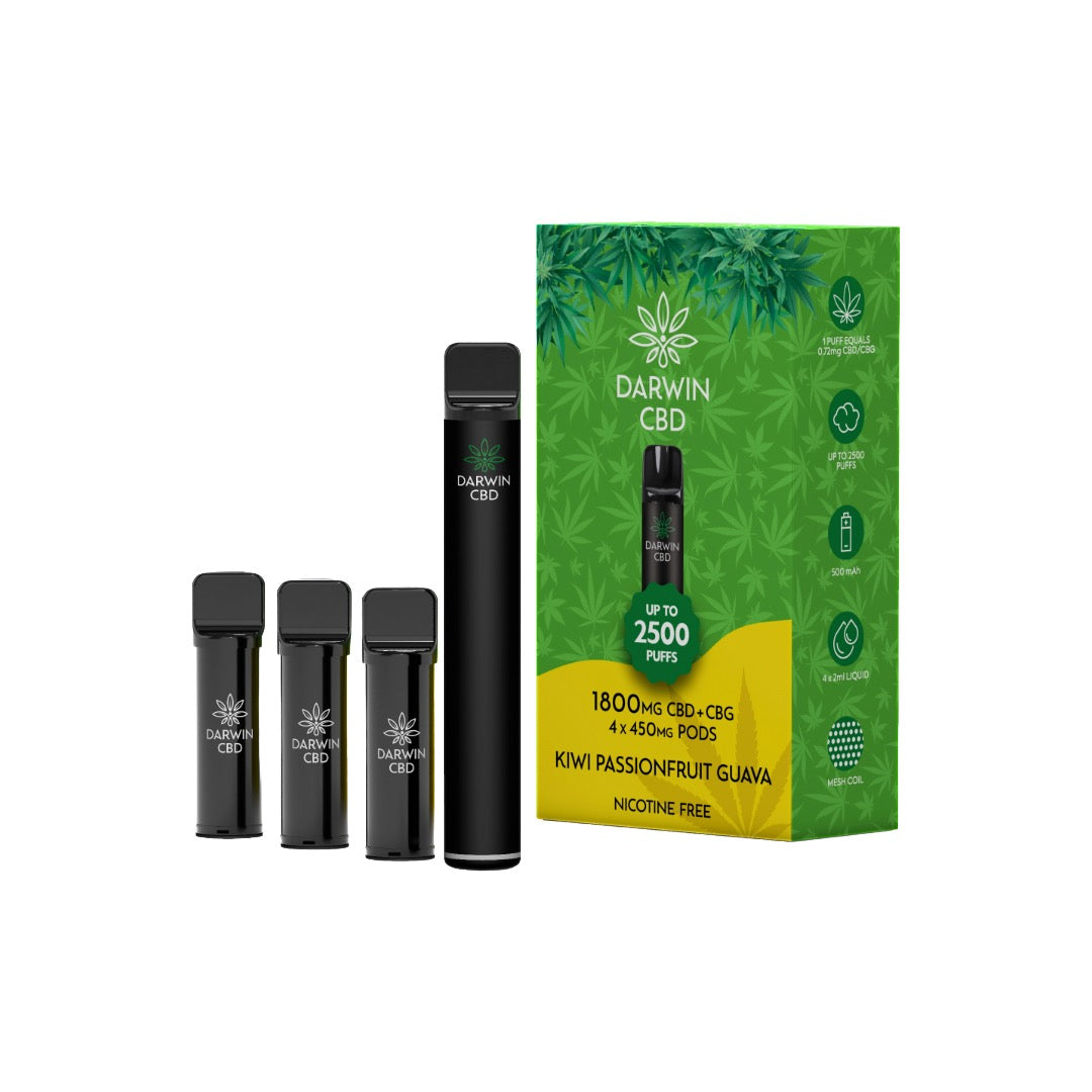 1800mg Darwin CBD 4 in 1 Vape Kit 2500 Puffs