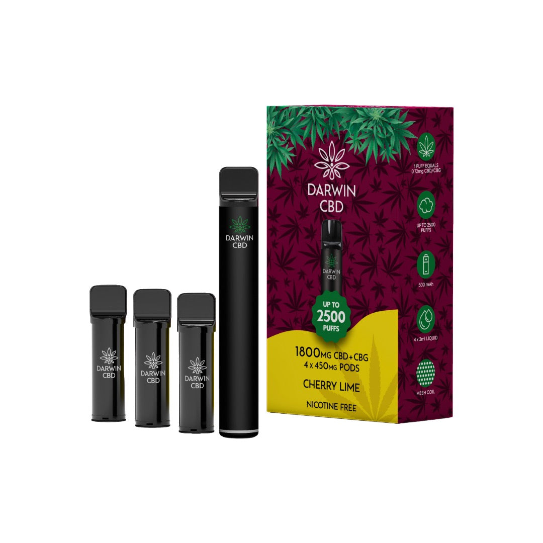 1800mg Darwin CBD 4 in 1 Vape Kit 2500 Puffs