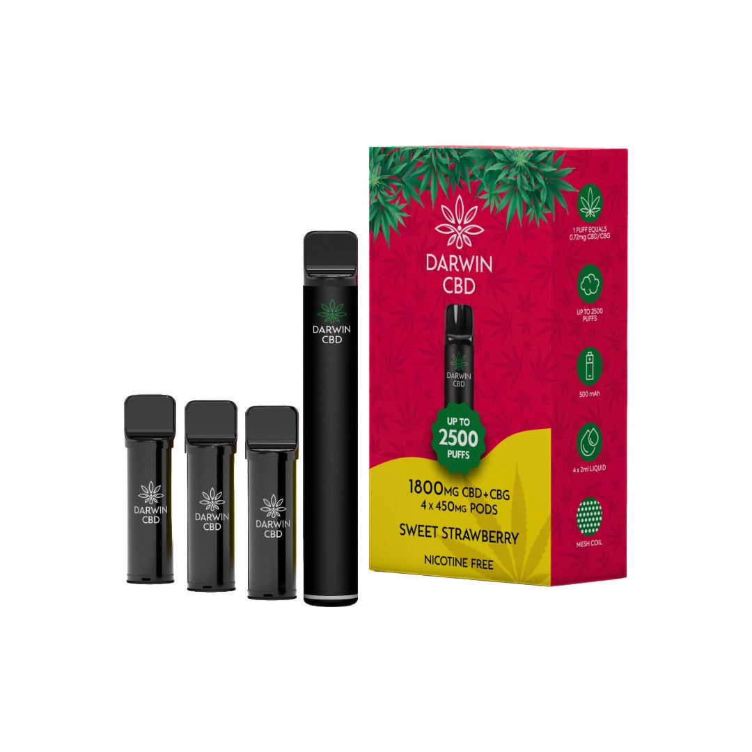 1800mg Darwin CBD 4 in 1 Vape Kit 2500 Puffs