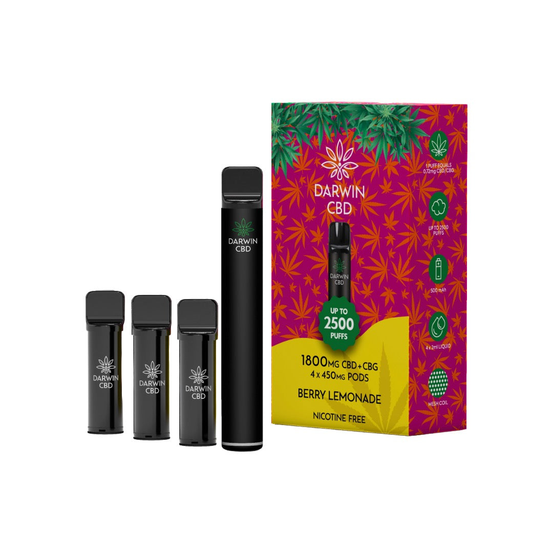 1800mg Darwin CBD 4 in 1 Vape Kit 2500 Puffs