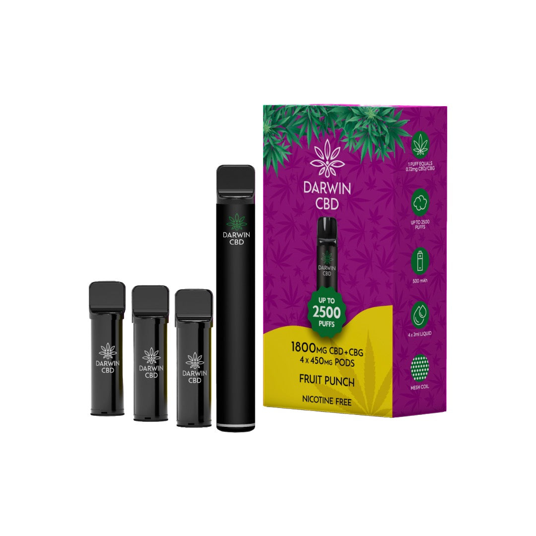 1800mg Darwin CBD 4 in 1 Vape Kit 2500 Puffs