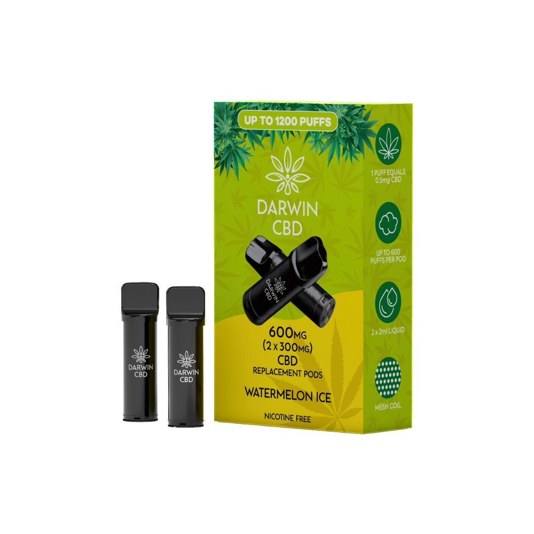 600mg Darwin CBD Prefilled Replacement Pods 1200 Puffs - 2 Pcs