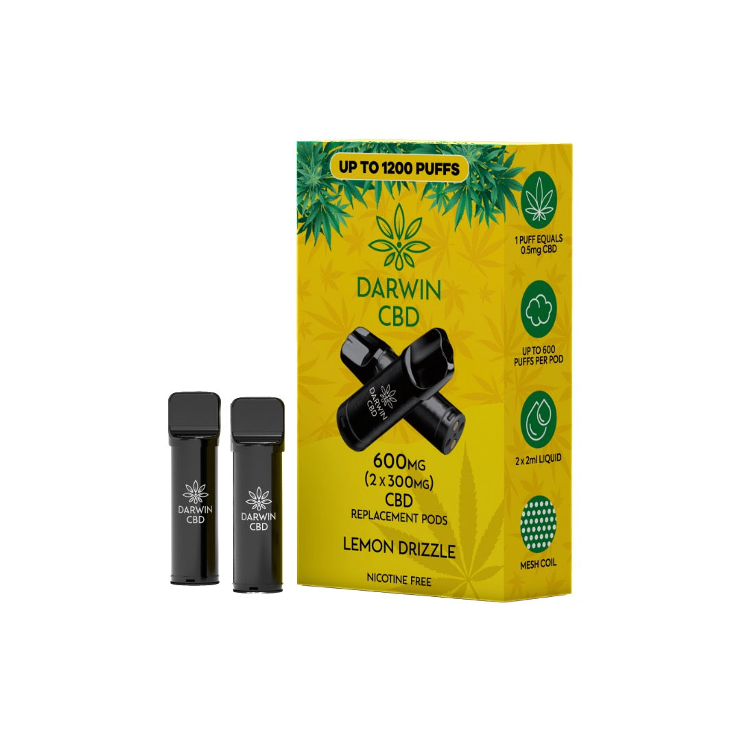 600mg Darwin CBD Prefilled Replacement Pods 1200 Puffs - 2 Pcs