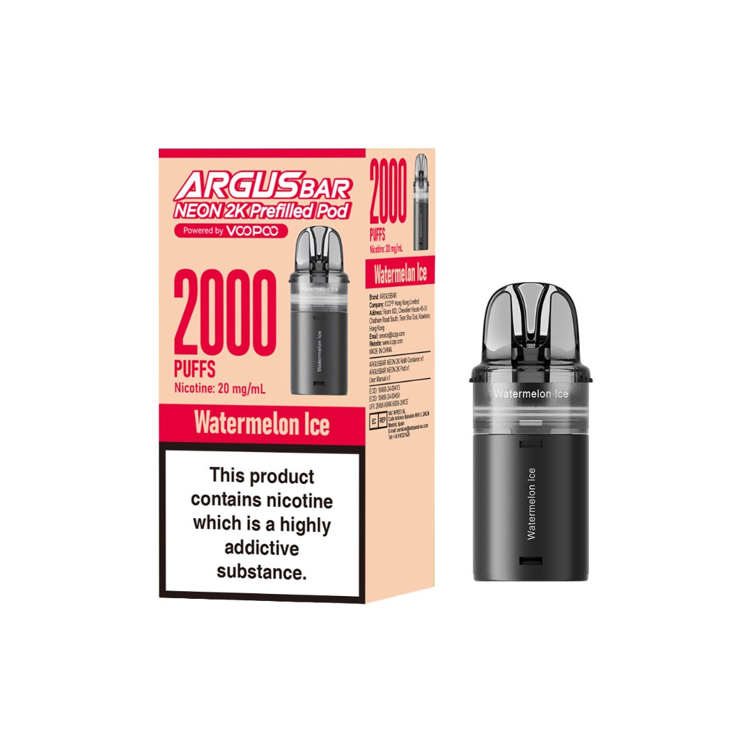 20mg Voopoo Argus Bar Neon 2K Prefilled Pods