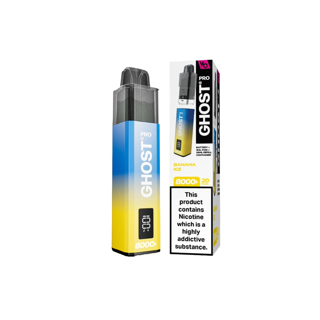 20mg Vapes Bar Ghost Pro 8000+ Puffs Prefilled Pod Vape Kit