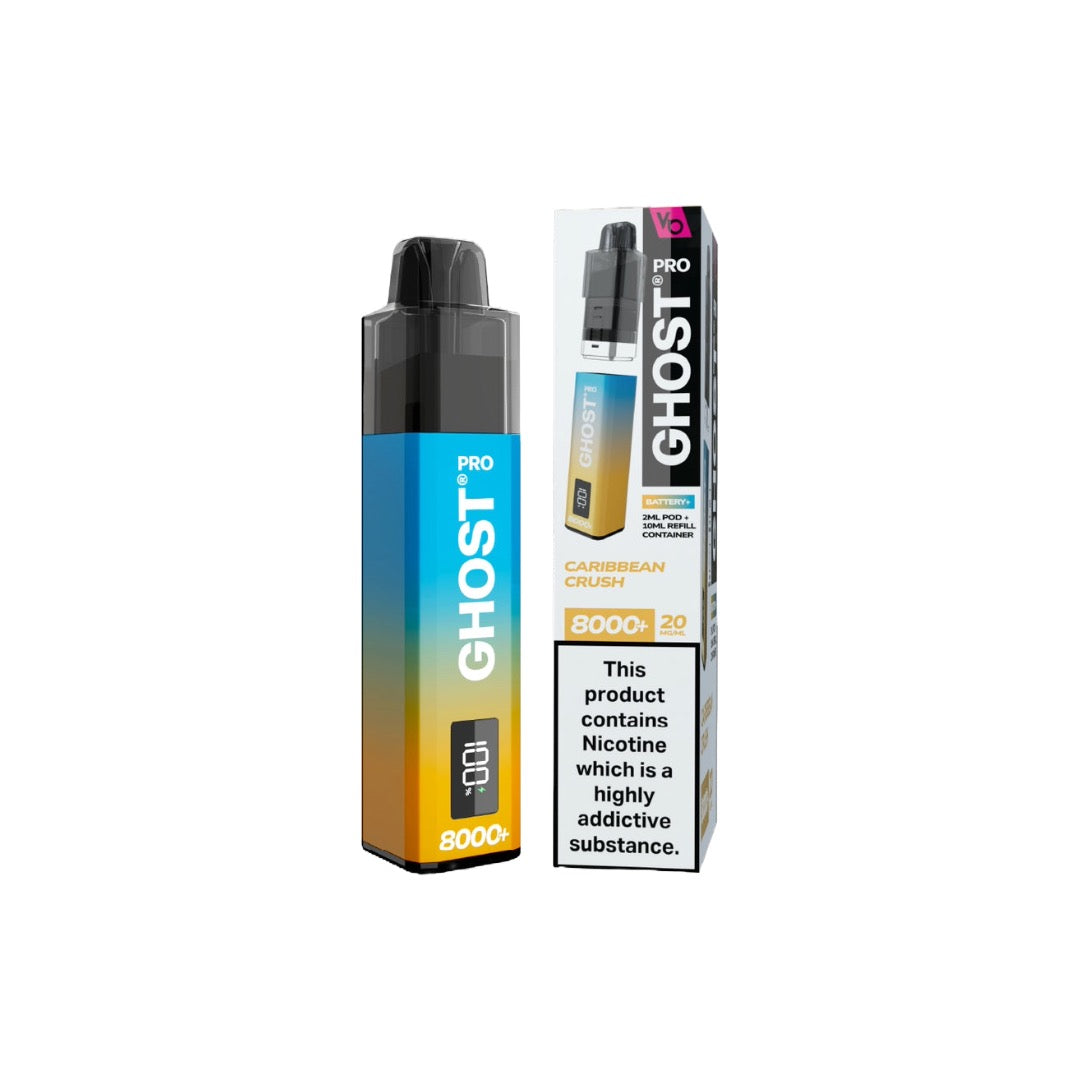20mg Vapes Bar Ghost Pro 8000+ Puffs Prefilled Pod Vape Kit