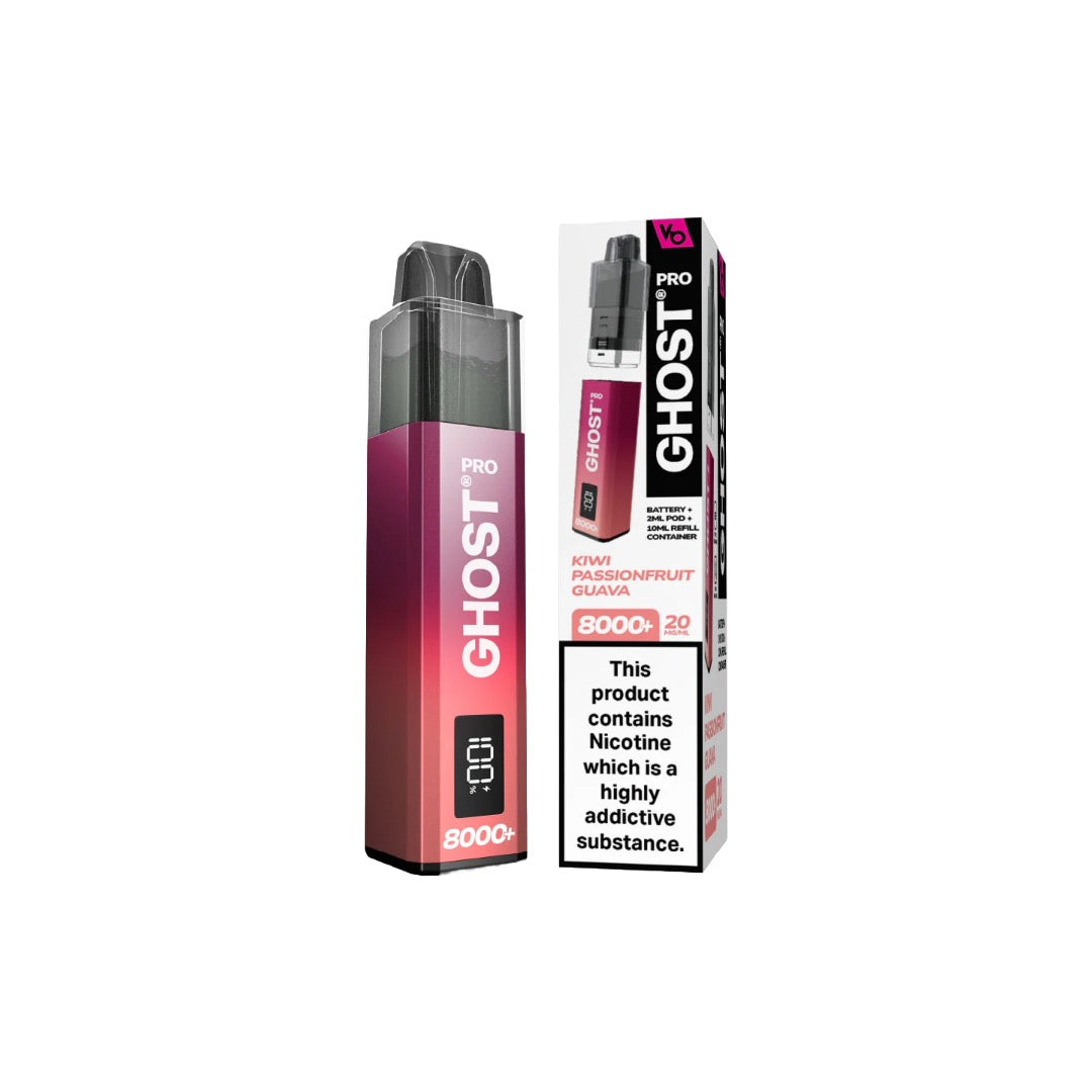 20mg Vapes Bar Ghost Pro 8000+ Puffs Prefilled Pod Vape Kit