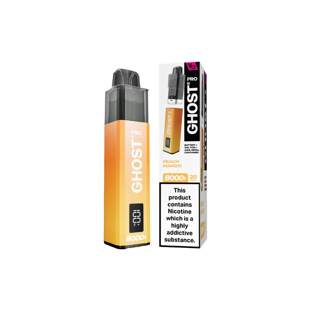 20mg Vapes Bar Ghost Pro 8000+ Puffs Prefilled Pod Vape Kit