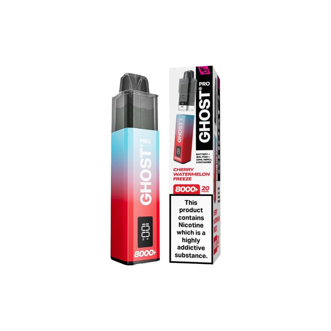 20mg Vapes Bar Ghost Pro 8000+ Puffs Prefilled Pod Vape Kit