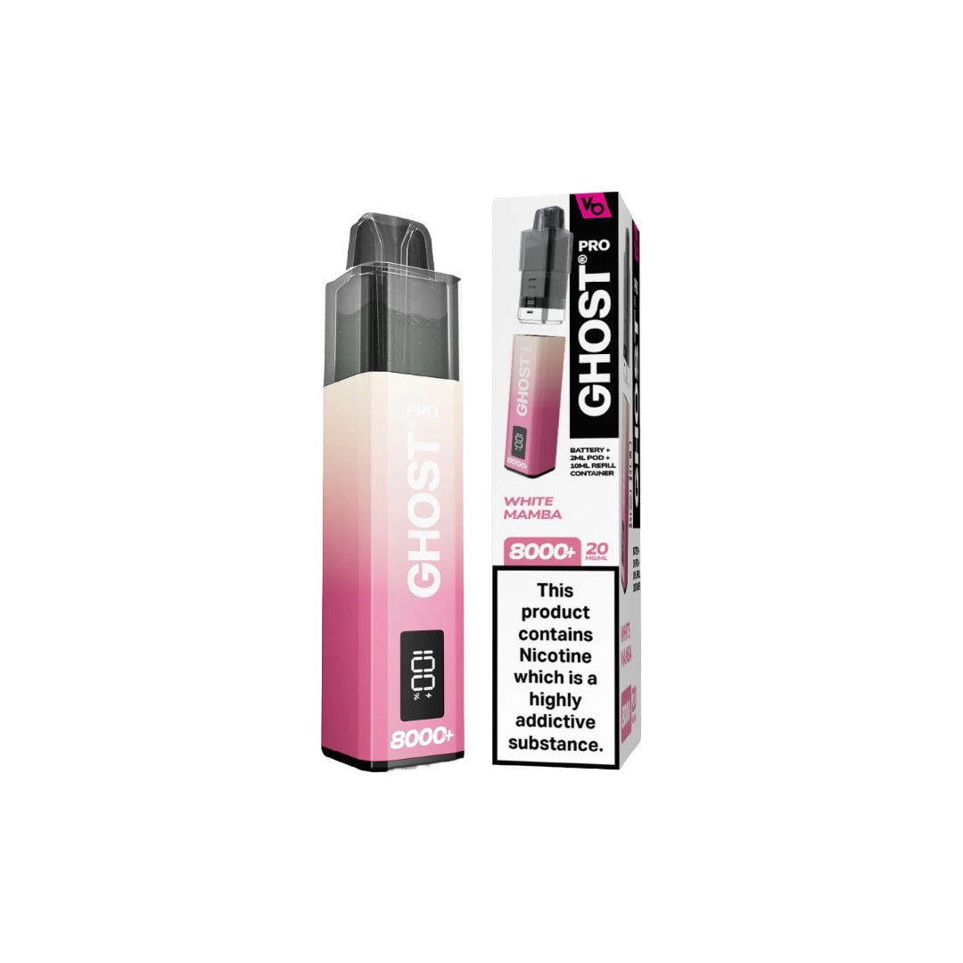 20mg Vapes Bar Ghost Pro 8000+ Puffs Prefilled Pod Vape Kit