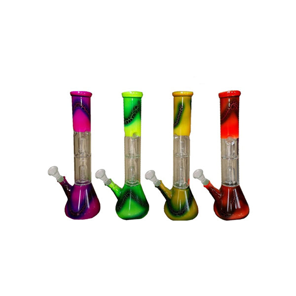 12" Percolator Mix Colour Glass Bong - GB22