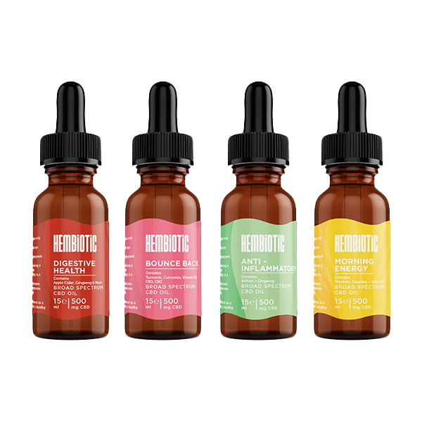 Hembiotic 500mg Broad-Spectrum CBD Oil - 15ml